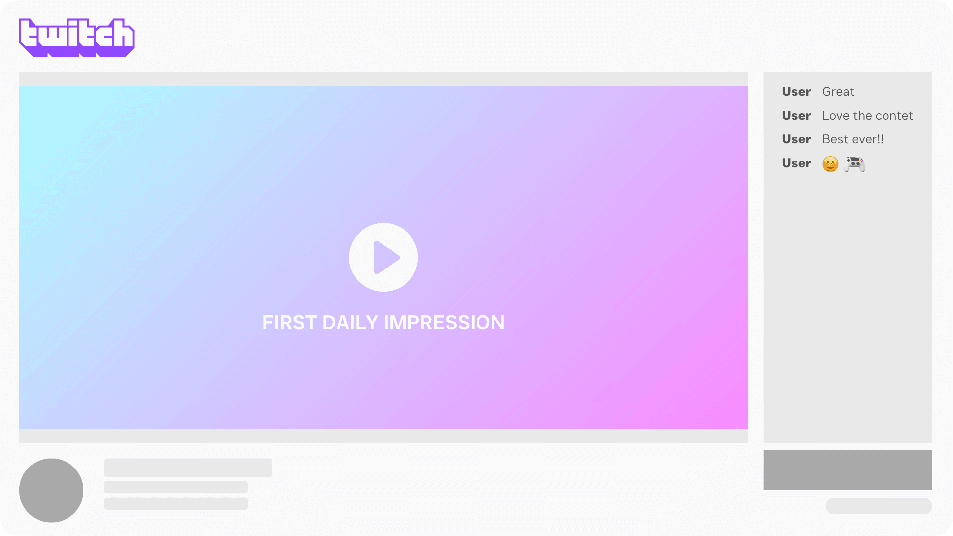 First Impression Ad on Twitch